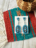 Zuni Sterling Silver & Turquoise Cluster Dangle Earrings