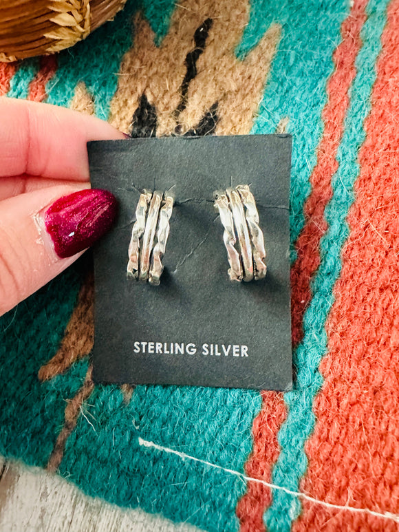 Navajo Sterling Silver Hoop Earrings