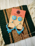 Zuni Sterling Silver & Turquoise Dangle Earrings