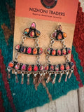 Handmade Pink Dream Mojave & Sterling Silver Dangle Earrings Signed Nizhoni