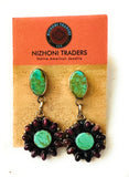 Navajo Turquoise, Spiny & Sterling Silver Dangle Earrings by Jacqueline Silver