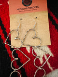 Navajo Sterling Silver Heart Dangle Earrings