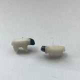 Zuni Hand Carved Bear Stud Earrings