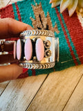 Navajo Sterling Silver & Queen Pink Conch Cuff Bracelet