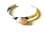 Navajo Queen Pink Conch Shell & Sterling Silver Cuff Bracelet