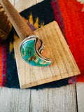 Navajo Turquoise & Sterling Silver Adjustable Moon Ring by Russell Sam