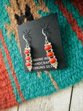 Navajo Sterling Silver & Coral Dangle Earrings