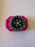 Handmade Turquoise, Purple Dream Mojave & Sterling Silver Handmade Adjustable Ring