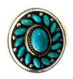 Navajo Sterling Silver & Kingman Turquoise Adjustable Ring