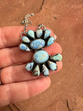 Beautiful Handmade Sterling Silver Golden Hills Turquoise Cluster Necklace