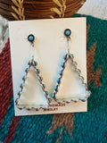 Zuni Turquoise & Sterling Silver Snake Eye Dangle Earrings