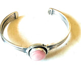 Navajo Queen Pink Conch Shell & Sterling Silver Cuff Bracelet