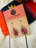 Navajo Pink Dream Mojave & Sterling Silver Dangle Post Earrings