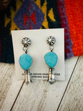 Navajo Turquoise & Sterling Silver Blossom Dangle Earrings by Jacqueline Silver