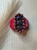 “Nizhoni Moon Star” Pink & Purple Mohave & Sterling Silver Adjustable Ring