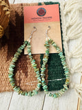 Navajo Turquoise Beaded Dangle Hoop Earrings