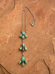 Beautiful Handmade Sterling Silver & Number 8 Turquoise Drop Necklace