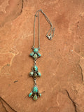 Beautiful Handmade Sterling Silver & Number 8 Turquoise Drop Necklace