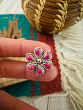 Zuni Sterling Silver & Magenta Opal Flower Ring