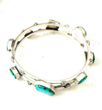 Navajo Sonoran Mountain Turquoise & Sterling Silver Bangle Bracelet