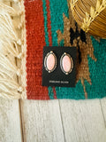 Navajo Sterling Silver & Queen Pink Conch Post Earrings