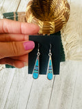 Navajo Sterling Silver & Multi Stone Inlay Dangle Earrings