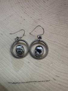 Handmade White Buffalo and Sterling Silver Dangle Earrings