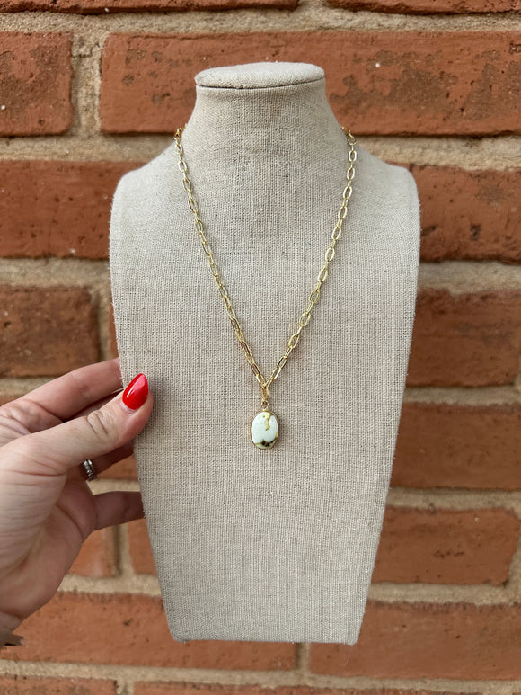 “The Golden Collection” THE PALOMINO Handmade Natural Palomino Turquoise 14k Gold Plated Necklace