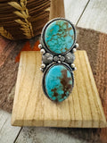 Navajo Royston Turquoise & Sterling Silver Ring Size 9 by Jacqueline Silver