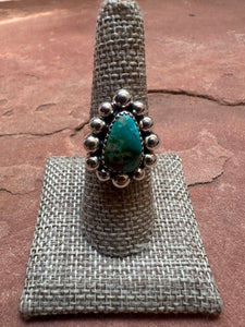 Handmade Natural Turquoise And Sterling Silver Adjustable Ring