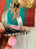 Navajo Sterling Silver & Mother of Pearl Cuff Bracelet