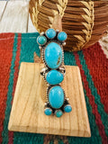 Navajo Sterling Silver & Kingman Turquoise Ring Size 8