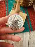 Navajo Sterling Silver Hand Stamped Concho Adjustable Ring