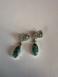 Handmade Number 8 Turquoise and Sterling Silver 2 Stone Dangles