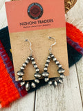 Navajo Sterling Silver Pearl Dangle Hoop Earrings