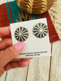 Navajo Sterling Silver Concho Post Earrings