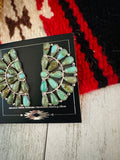 Navajo Sterling Silver & Royston Turquoise Cluster Post Earrings