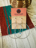 Navajo Sterling Silver & Turquoise Hoop Earrings