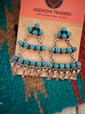 Handmade Turquoise & Sterling Silver Dangle Earrings Signed Nizhoni