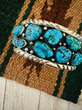 Old Pawn Navajo Sterling Silver & Sleeping Beauty Turquoise Cuff Bracelet