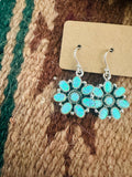 Handmade Blue Opal & Sterling Silver Cluster Dangle Earrings