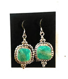 Navajo Turquoise & Sterling Silver Dangle Earrings by Ella Peter