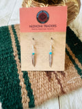 Navajo Turquoise & Sterling Silver Feather Earrings