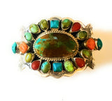 Navajo Turquoise, Spiny & Sterling Silver Cuff Bracelet