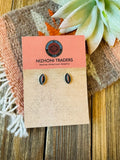 Zuni Coral & Sterling Silver Shadowbox Stud Earrings