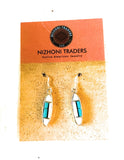 Navajo Sterling Silver & Multi Stone Inlay Dangle Earrings