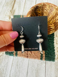 Navajo Sterling Silver Beaded Blossom Dangle Earrings