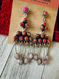 Handmade Pink Dream, Pink Opal & Sterling Silver Chandelier Dangle Earrings by Nizhoni