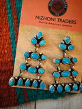 Navajo Sleeping Beauty Turquoise & Sterling Silver Chandelier Dangle Earrings