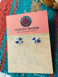 Zuni Opal & Sterling Silver Dragonfly Stud Earrings